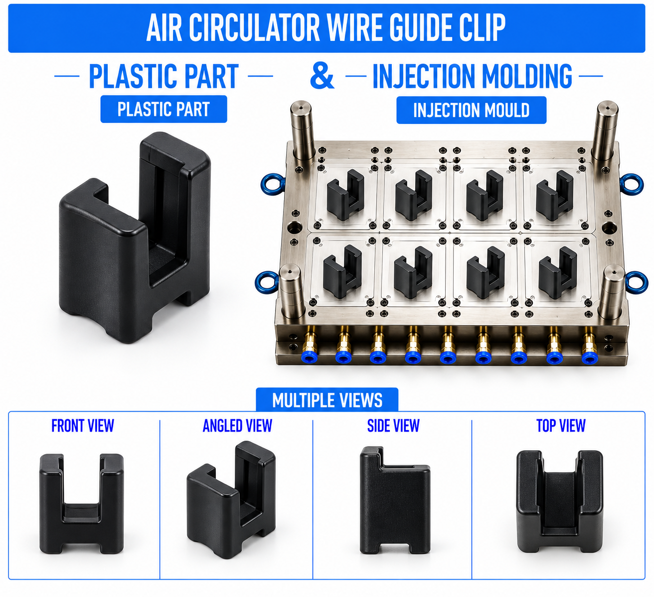 Air Circulator Plastic Wire Guide Clip Mould and Moulding Service